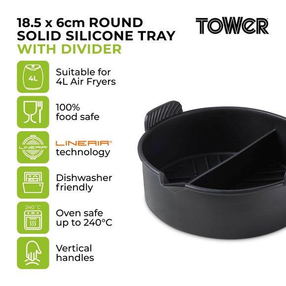 Tower Round Solid Tray With Divider