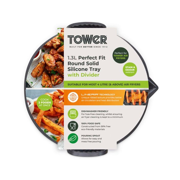 Tower Round Solid Tray With Divider