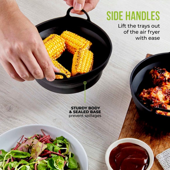 Tower Set of 2 Round Foldable Trays