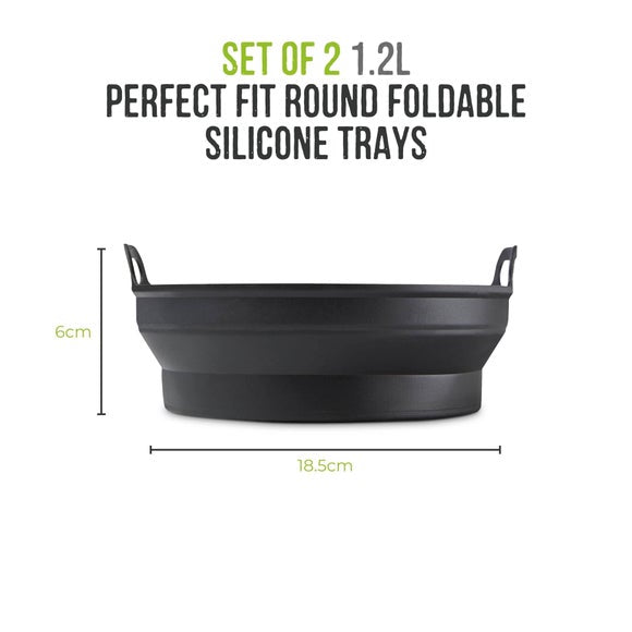 Tower Set of 2 Round Foldable Trays