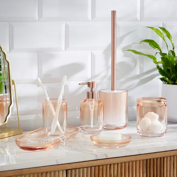 Ombre Apricot Glass Oval Tray