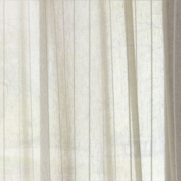 Lucia Stripe Natural Slot Top Voile Pair