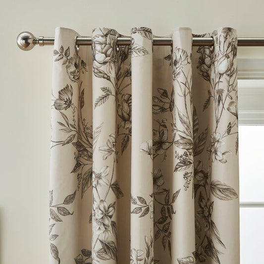 Bridget Etched Floral Blackout Eyelet Curtains
