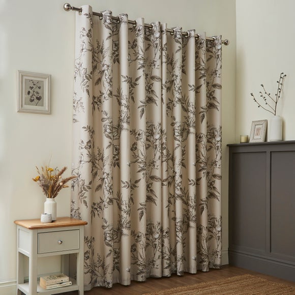 Bridget Etched Floral Blackout Eyelet Curtains