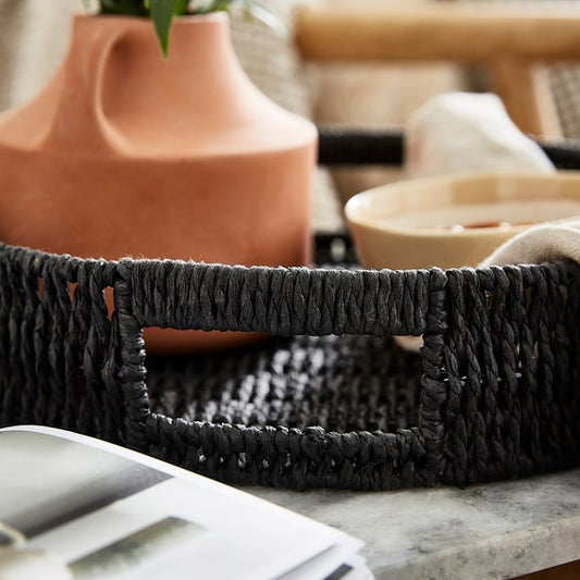 Round Woven Rope Tray
