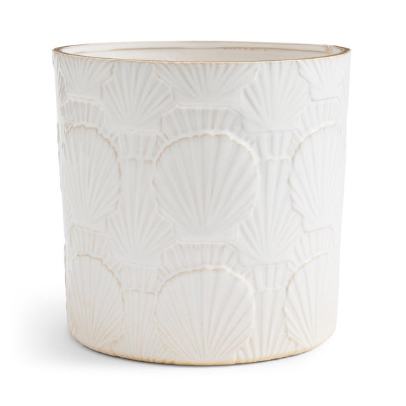 Seashell Textured Ceramic Plant Pot