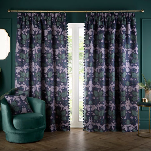 Nouveau Iris Pencil Pleat Curtains