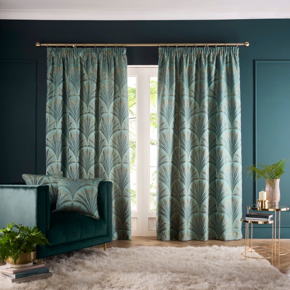 Nouveau Fan Pencil Pleat Curtains