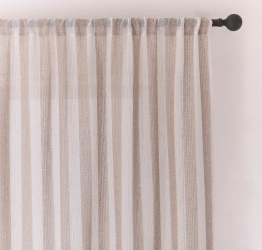 Lettie Stripe Slot Top Voile Panel