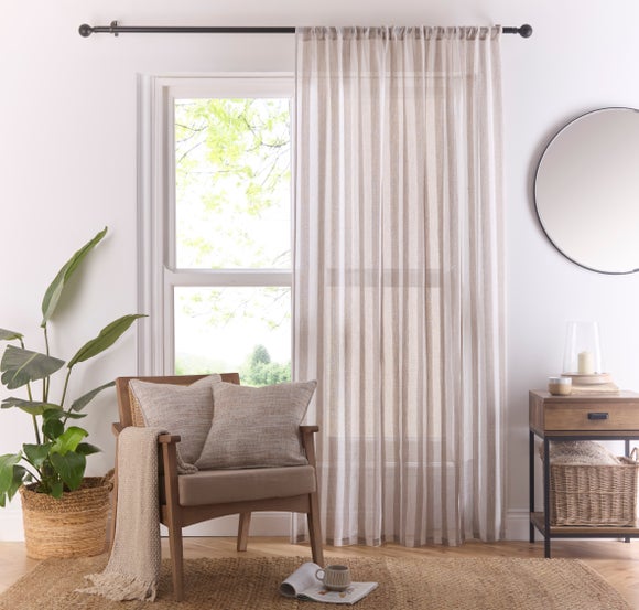 Lettie Stripe Slot Top Voile Panel