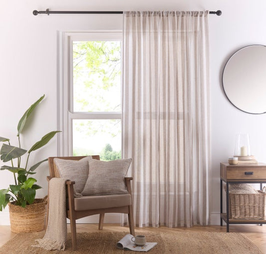 Lettie Stripe Slot Top Voile Panel