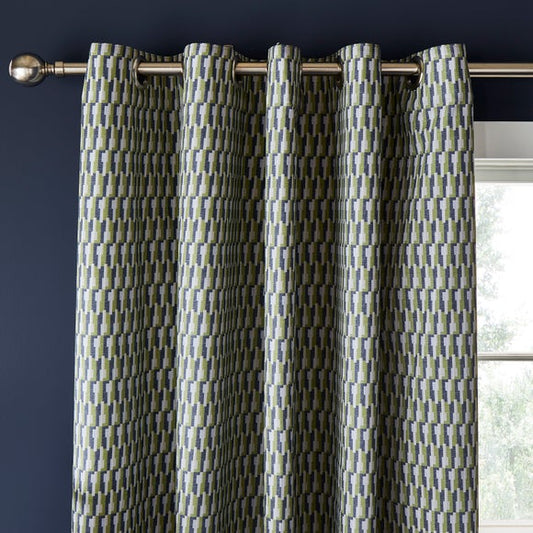 Nils Geometric Blackout Eyelet Curtains