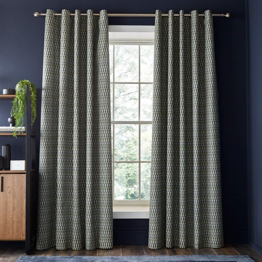 Nils Geometric Blackout Eyelet Curtains