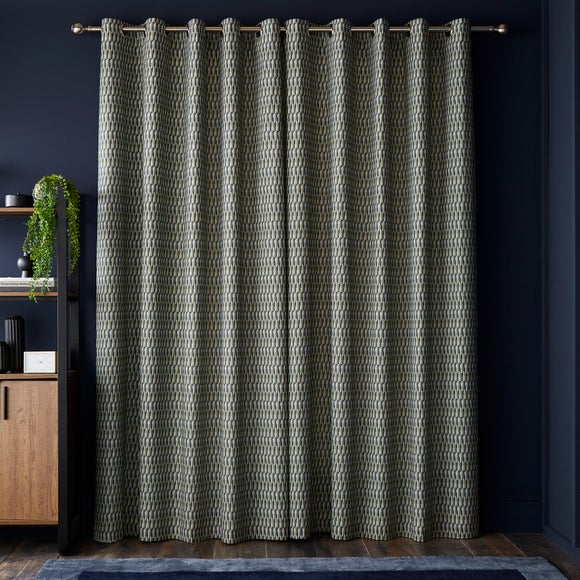 Nils Geometric Blackout Eyelet Curtains