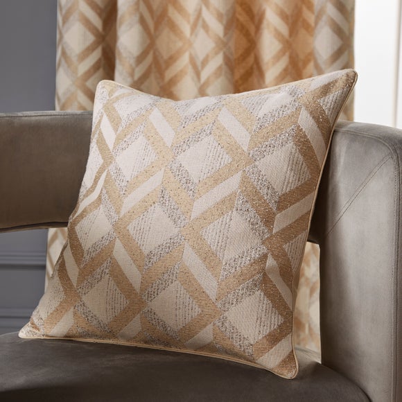 Luxe Jacquard Geo Pencil Pleat Curtains