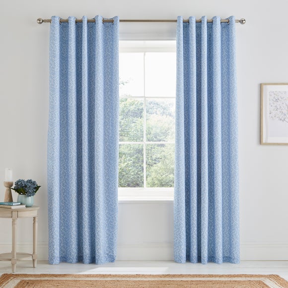 Annie Floral Cotton Blackout Eyelet Curtains