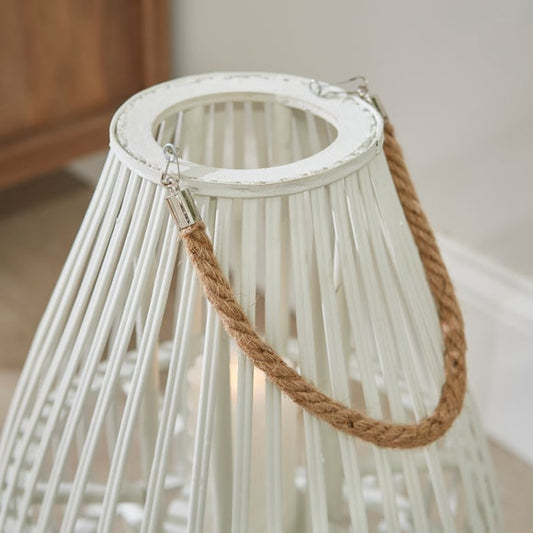 Oceanscape Woven White Bamboo Lantern
