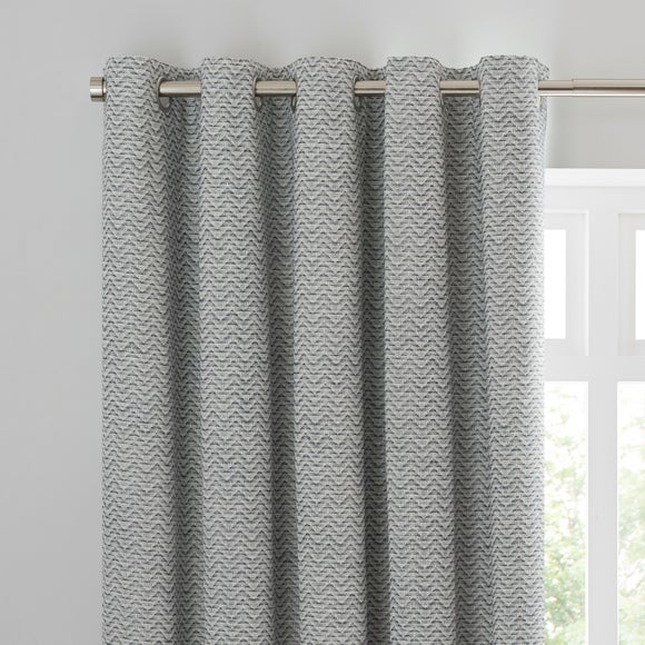 Frankie Herringbone Blackout Eyelet Curtains