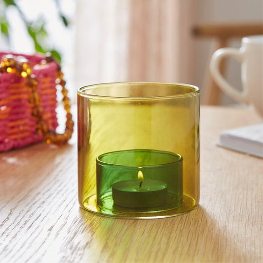 Sunbeam Glass Two Tone Tealight Holder