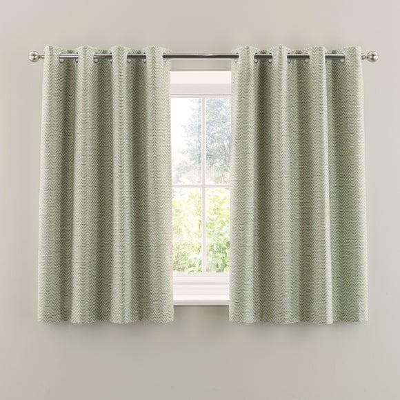 Frankie Herringbone Blackout Eyelet Curtains