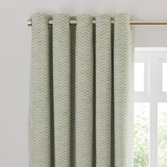 Frankie Herringbone Blackout Eyelet Curtains