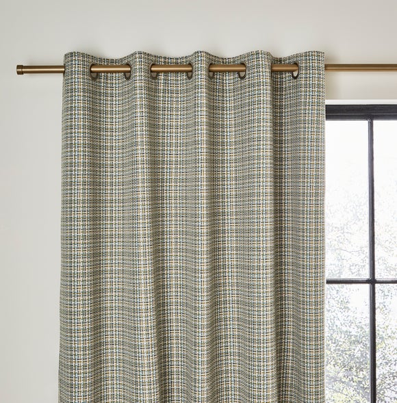 Beckett Basket Weave Blackout Eyelet Curtains
