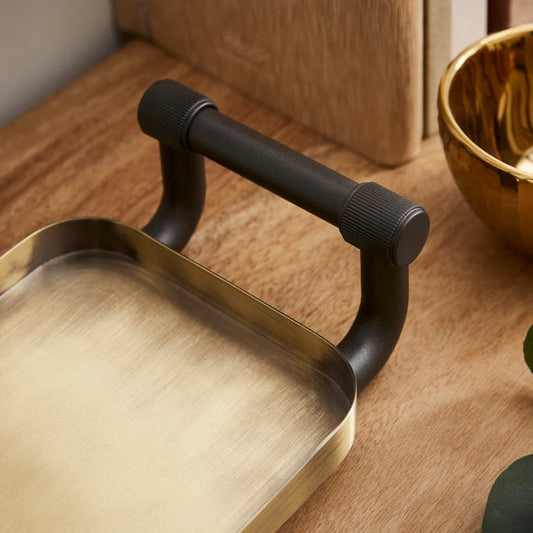 Industrial Brushed Gold Decorative Tray