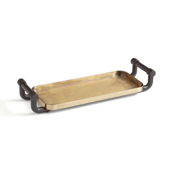 Industrial Brushed Gold Decorative Tray