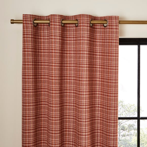 Beckett Basket Weave Blackout Eyelet Curtains
