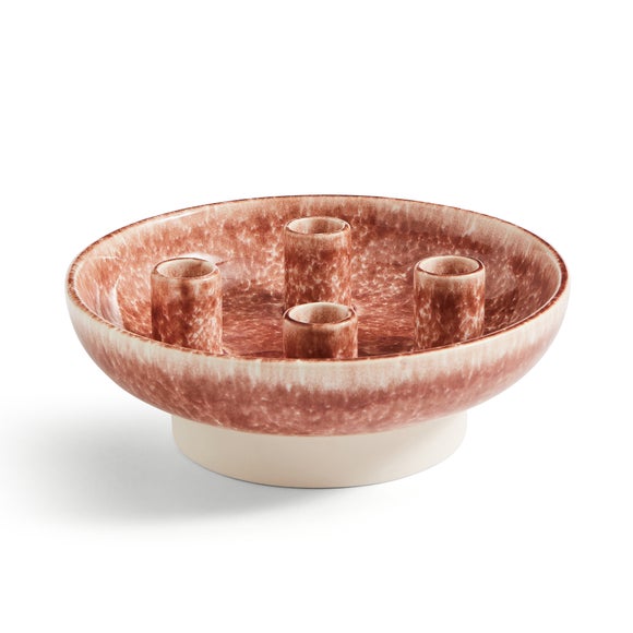 Churchgate Reactive Glaze Terracotta Multi Candlestick Holder