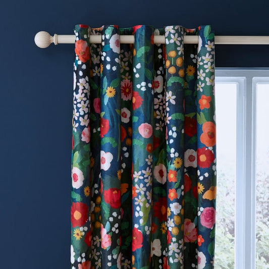 Midnight Garden Blackout Eyelet Curtains