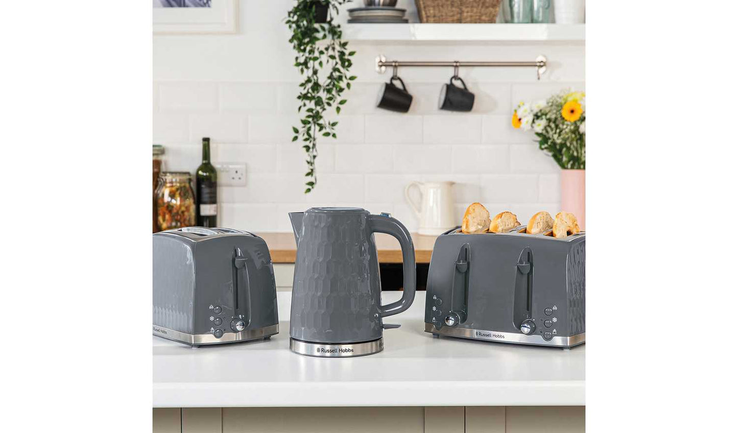 Russell Hobbs Honeycomb 2 Slice Grey Plastic Toaster 26063