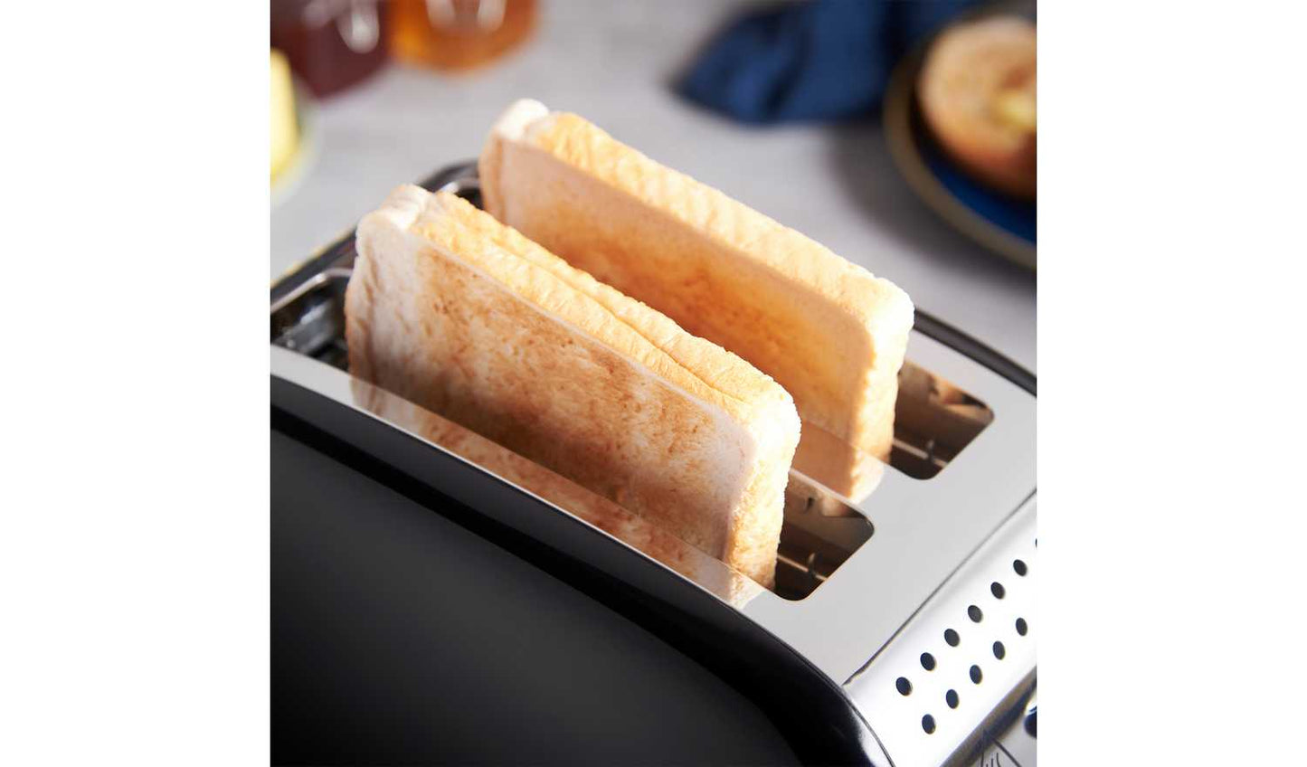 Russell Hobbs Stainless Steel 2 Slice Black Toaster 26550