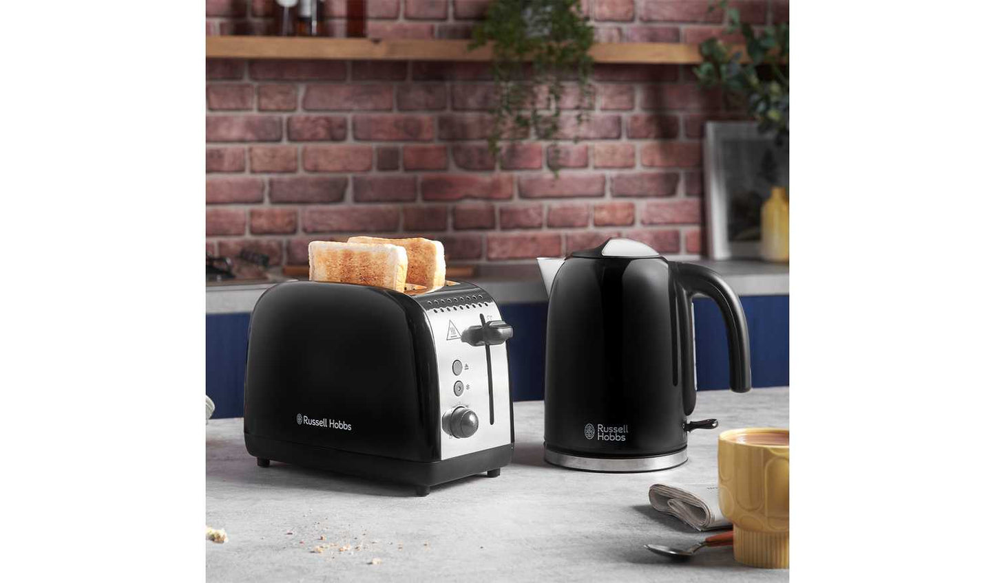 Russell Hobbs Stainless Steel 2 Slice Black Toaster 26550