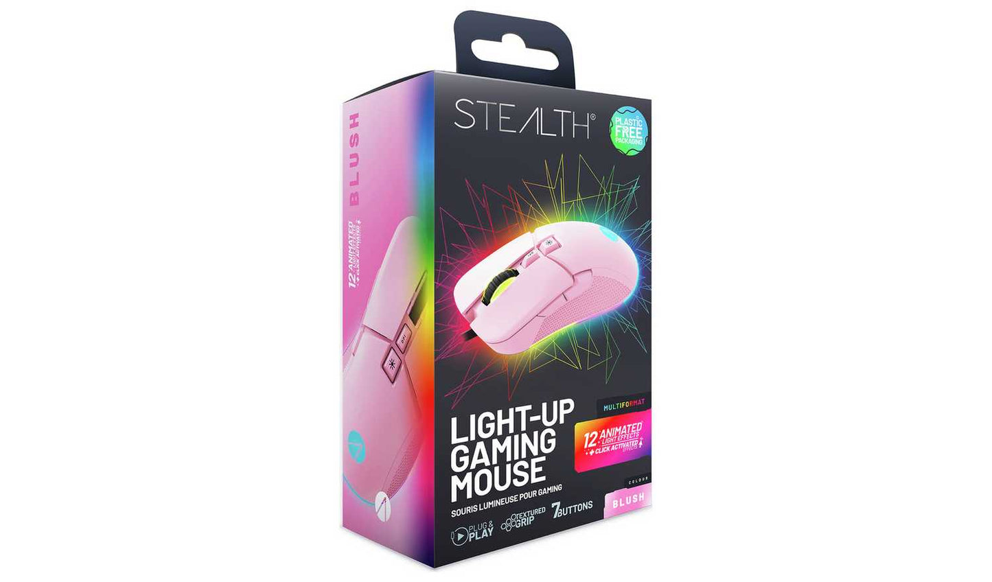 STEALTH Light-Up USB Gaming Mouse - Blush