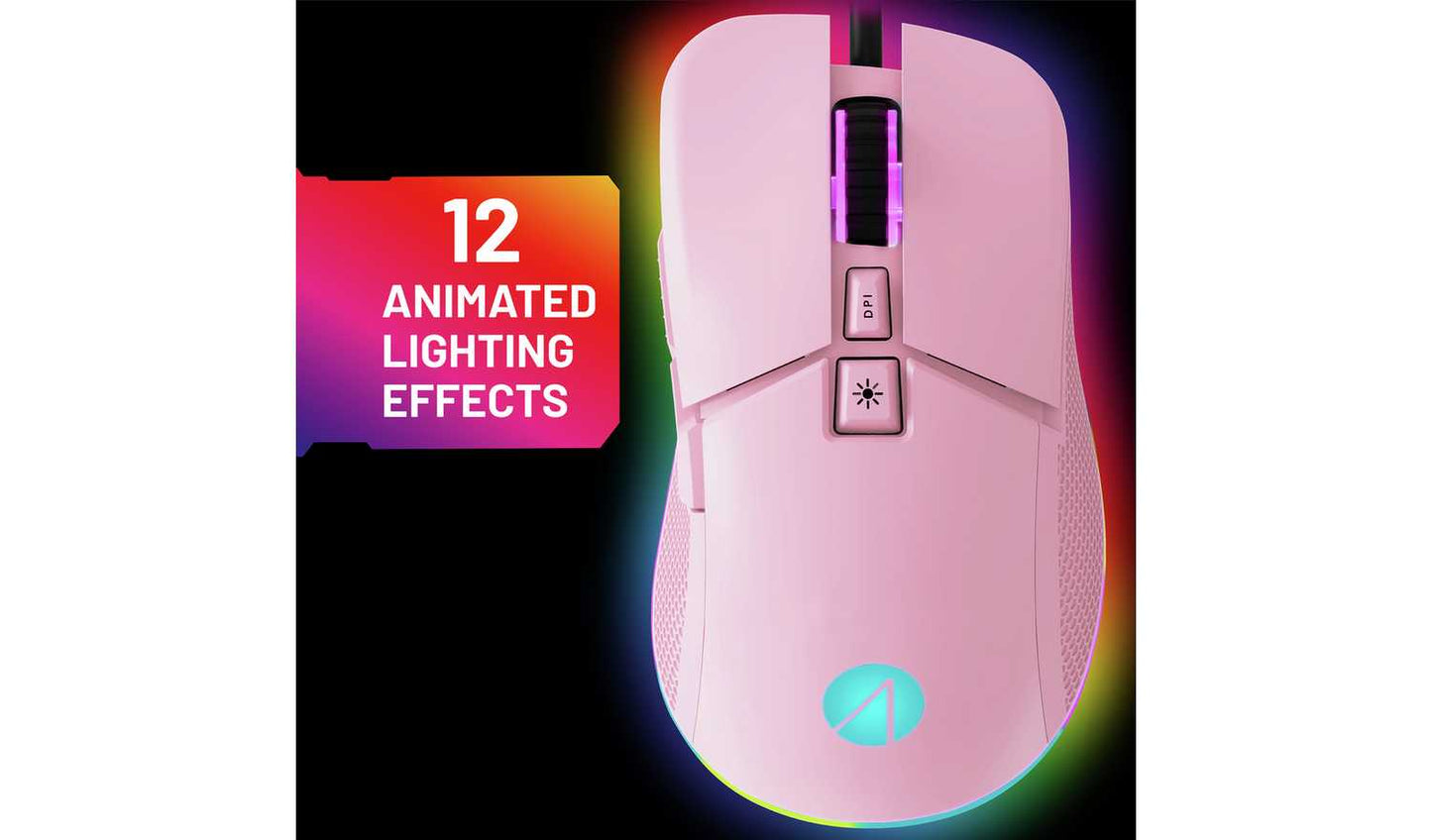 STEALTH Light-Up USB Gaming Mouse - Blush