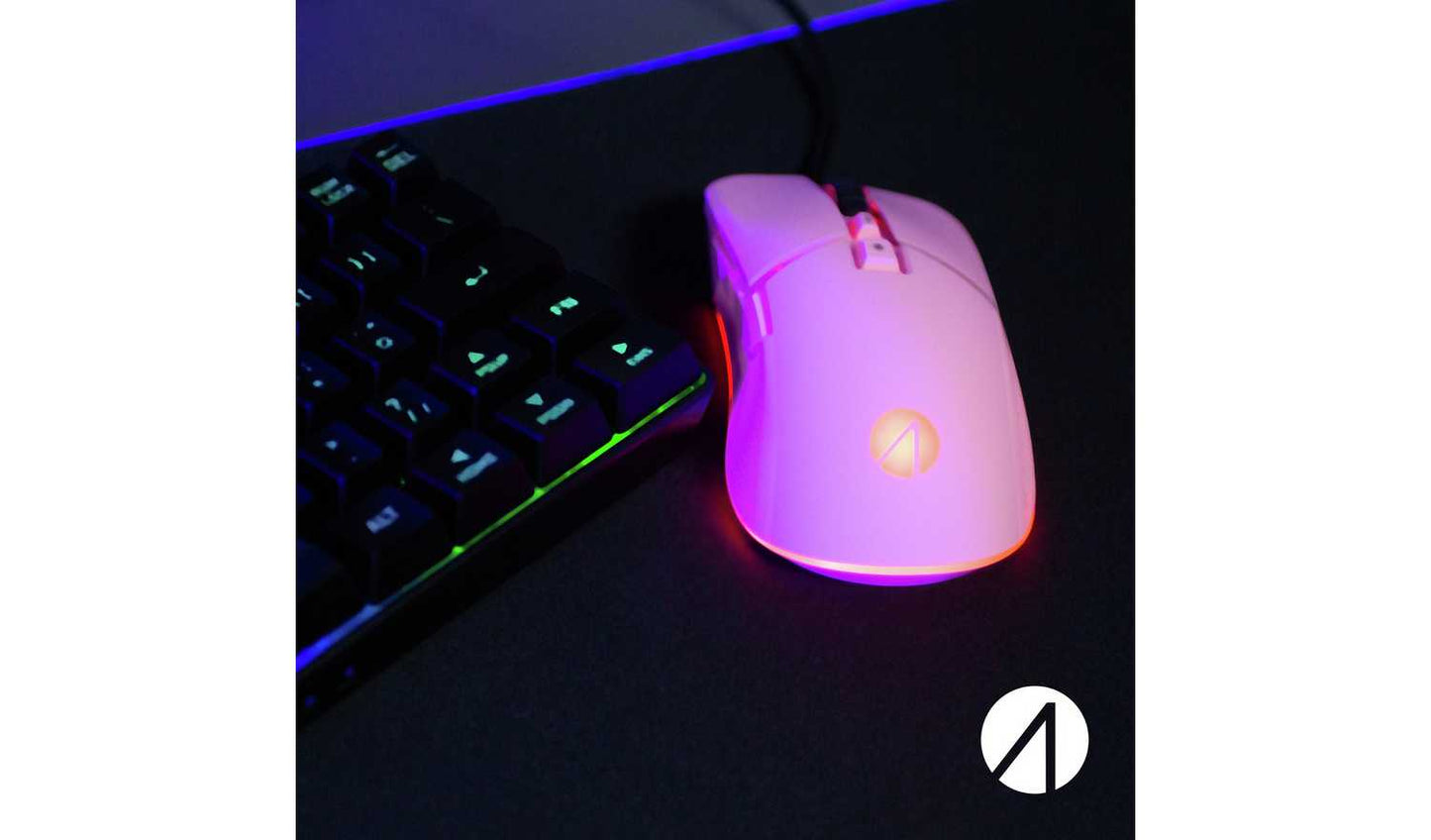 STEALTH Light-Up USB Gaming Mouse - Blush