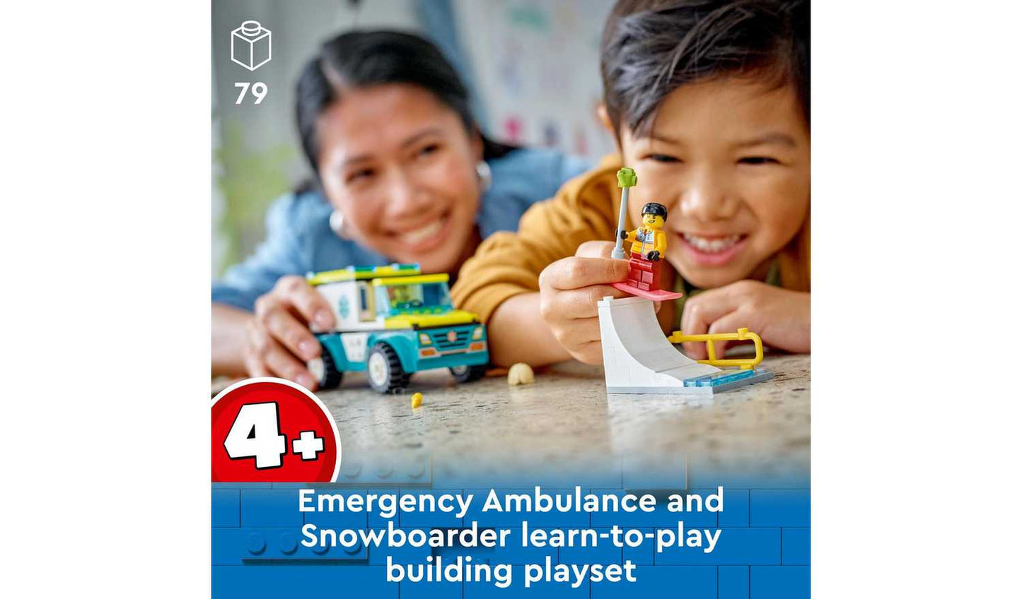 LEGO City Emergency Ambulance and Snowboarder Toys 60403