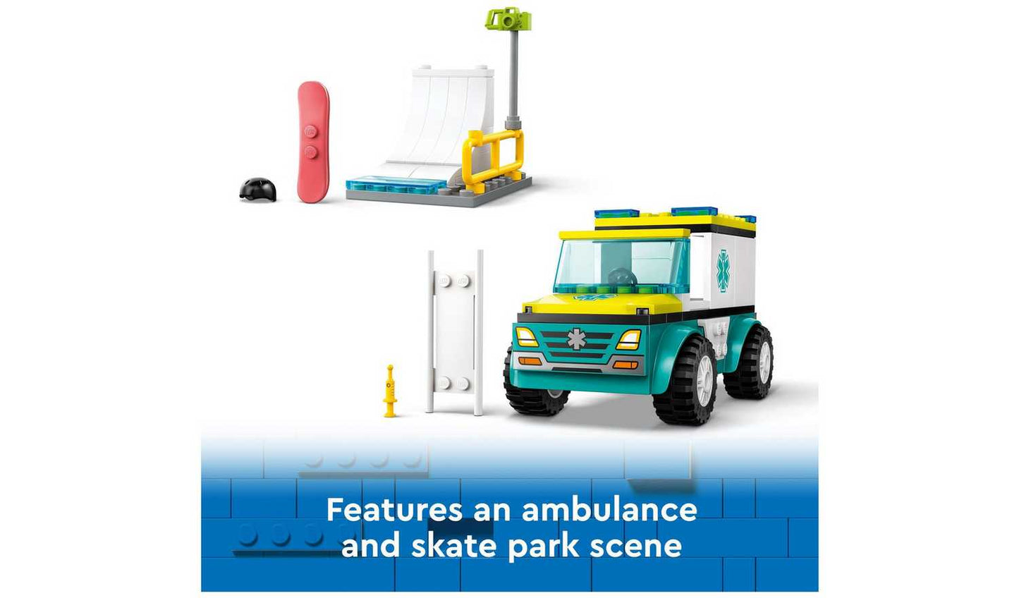 LEGO City Emergency Ambulance and Snowboarder Toys 60403