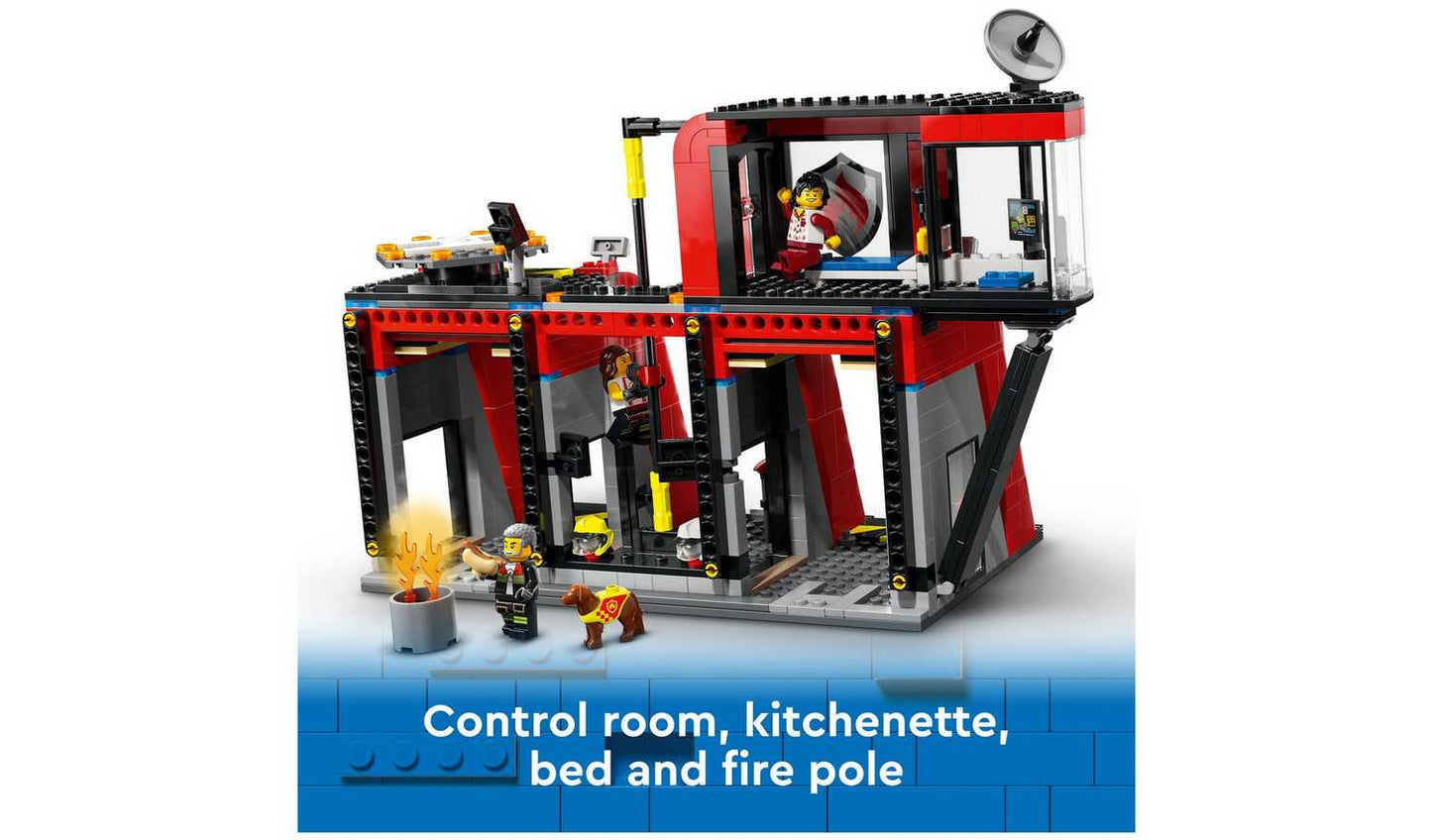 LEGO City Fire Station with Fire Engine Toy Playset 60414