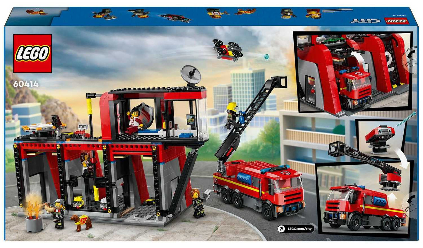 LEGO City Fire Station with Fire Engine Toy Playset 60414