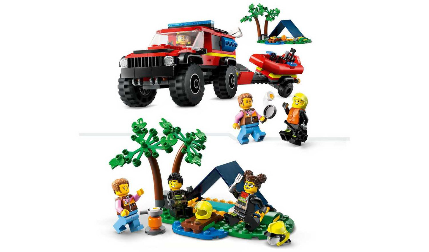 LEGO City 4x4 Fire Engine with Rescue Boat Toys 60412