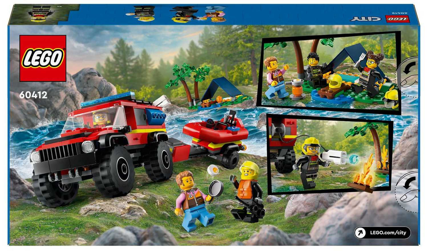 LEGO City 4x4 Fire Engine with Rescue Boat Toys 60412