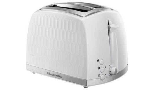 Russell Hobbs Honeycomb 2 Slice White Plastic Toaster 26060