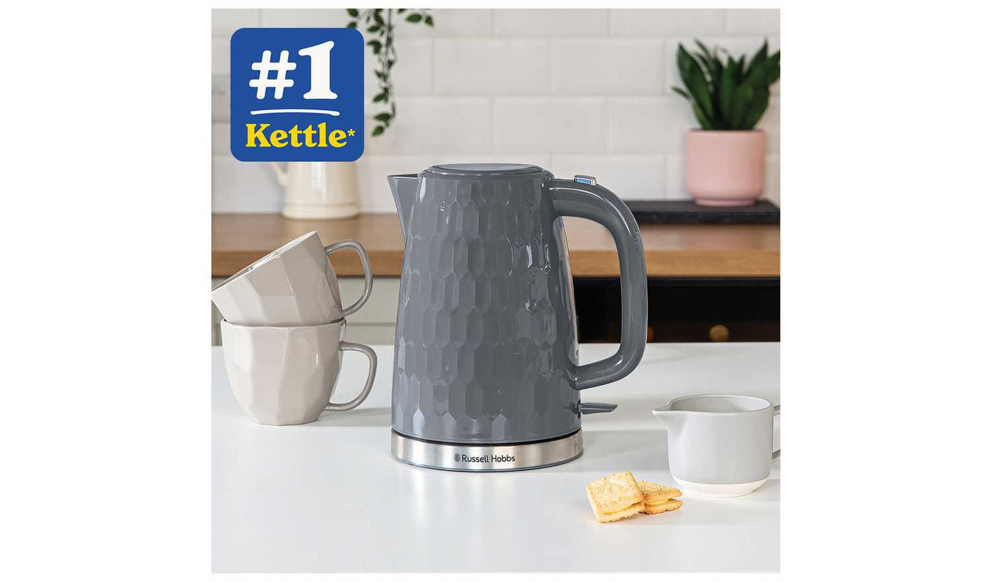 Russell Hobbs Honeycomb Grey Plastic Kettle 26053