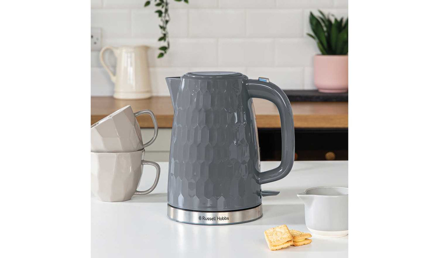 Russell Hobbs Honeycomb Grey Plastic Kettle 26053