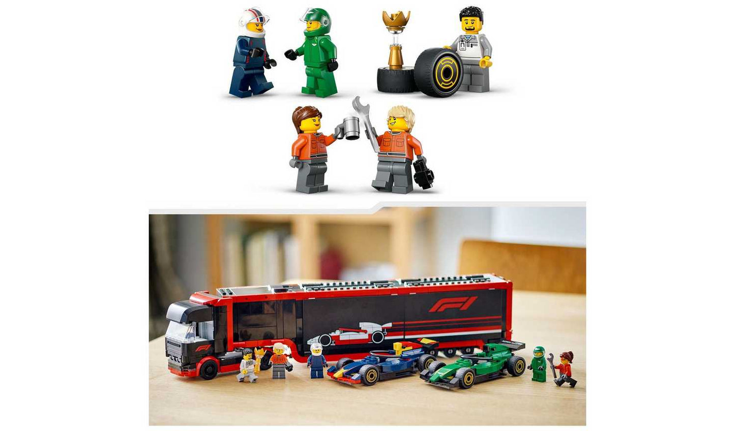 LEGO City F1 Truck with RB20 & AMR24 F1 Cars Playset 60445
