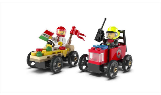 LEGO City Pizza vs. Fire Truck Race Car Pack Toy 60458