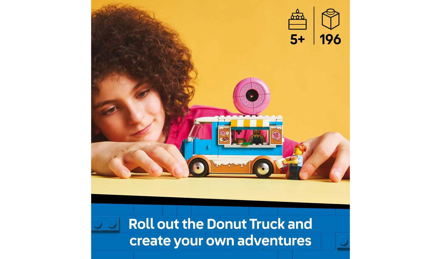 LEGO City Doughnut Truck Toy, Set with 2 Minifigures 60452