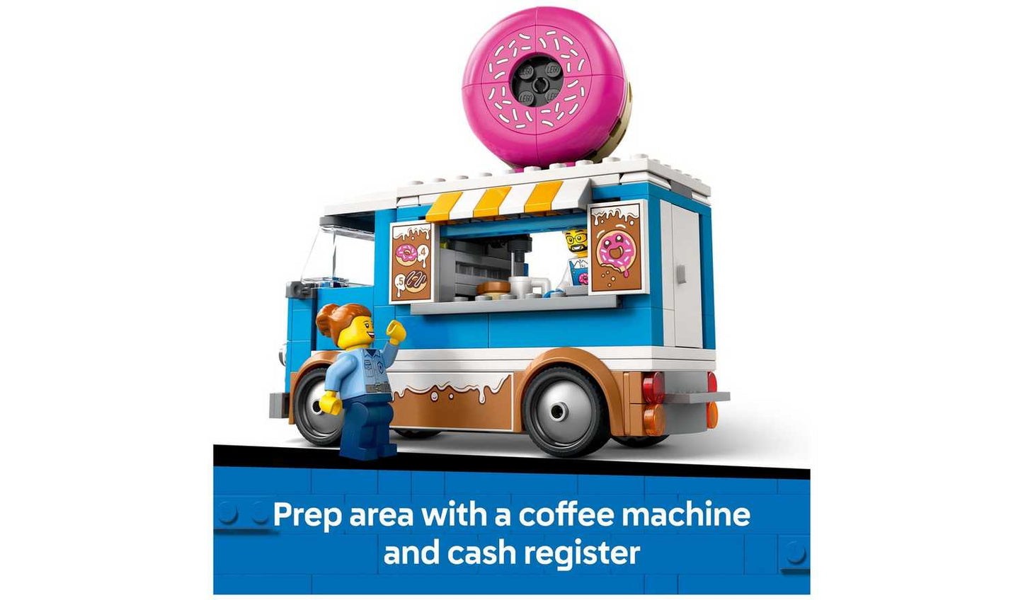 LEGO City Doughnut Truck Toy, Set with 2 Minifigures 60452